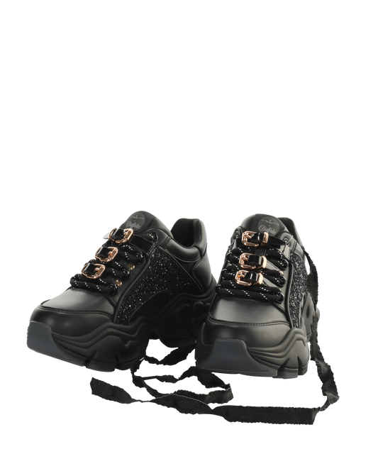 MH x BUFFALO BINARY SNEAKER BLACK GLITTER