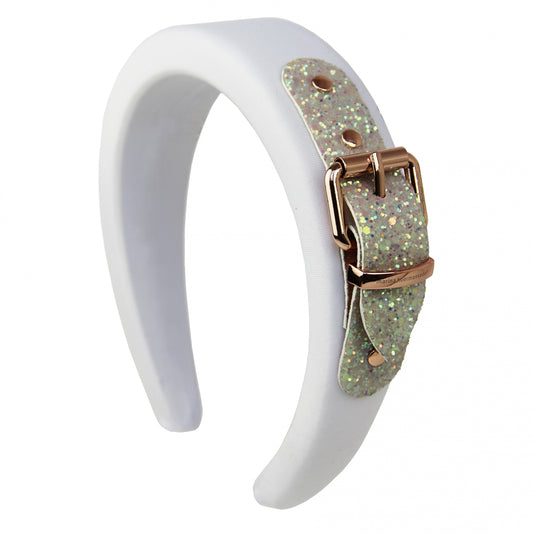 FABIENNE HAIRBAND WHITE GLITTER