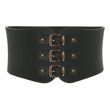TRIPLE BUCKLE BELT - BLACK